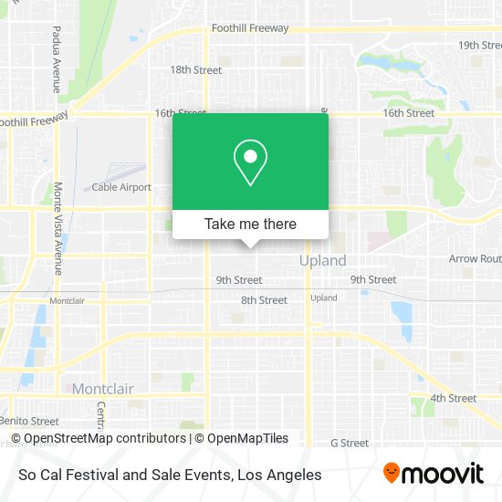 So Cal Festival and Sale Events map