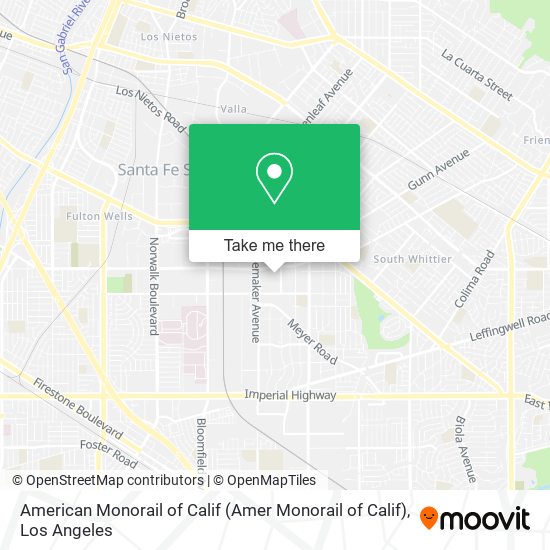 American Monorail of Calif map