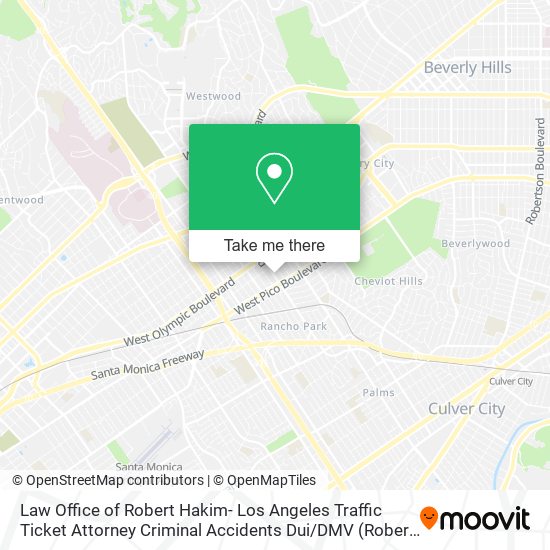 Mapa de Law Office of Robert Hakim- Los Angeles Traffic Ticket Attorney Criminal Accidents Dui / DMV