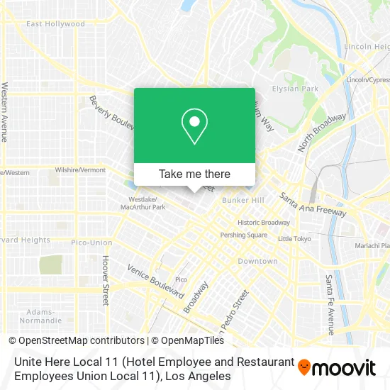 Unite Here Local 11 (Hotel Employee and Restaurant Employees Union Local 11) map