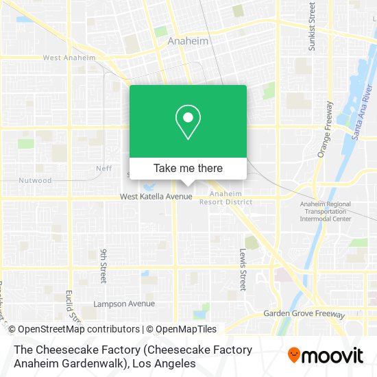 The Cheesecake Factory (Cheesecake Factory Anaheim Gardenwalk) map