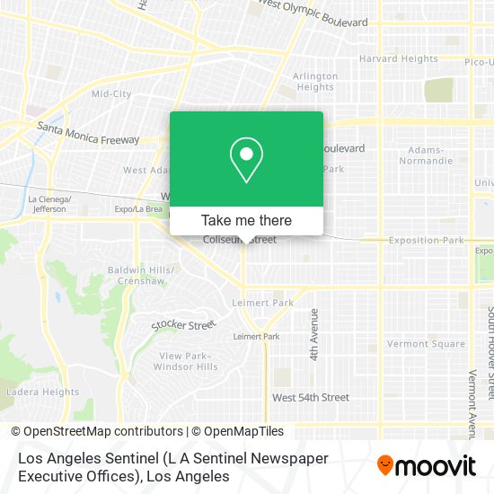 Mapa de Los Angeles Sentinel (L A Sentinel Newspaper Executive Offices)