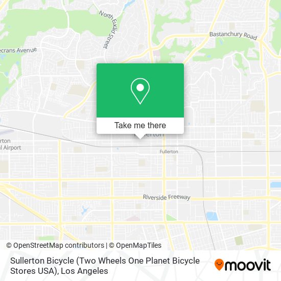 Mapa de Sullerton Bicycle (Two Wheels One Planet Bicycle Stores USA)