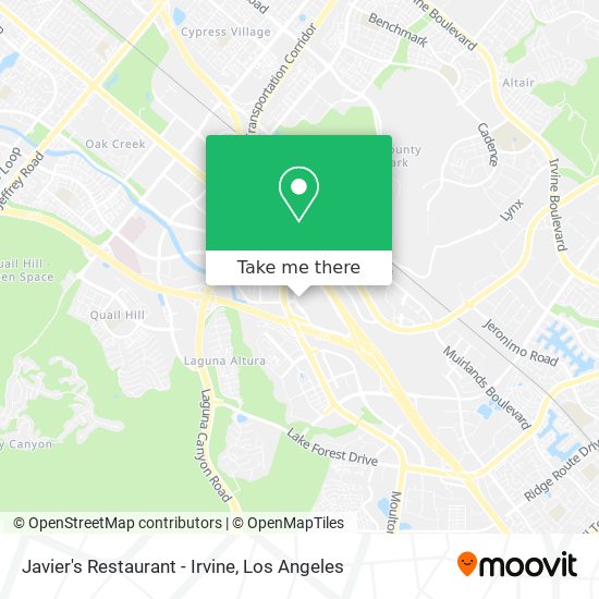 Mapa de Javier's Restaurant - Irvine
