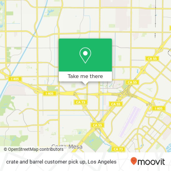 crate and barrel customer pick up map