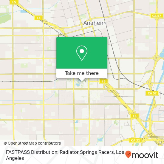 Mapa de FASTPASS Distribution: Radiator Springs Racers