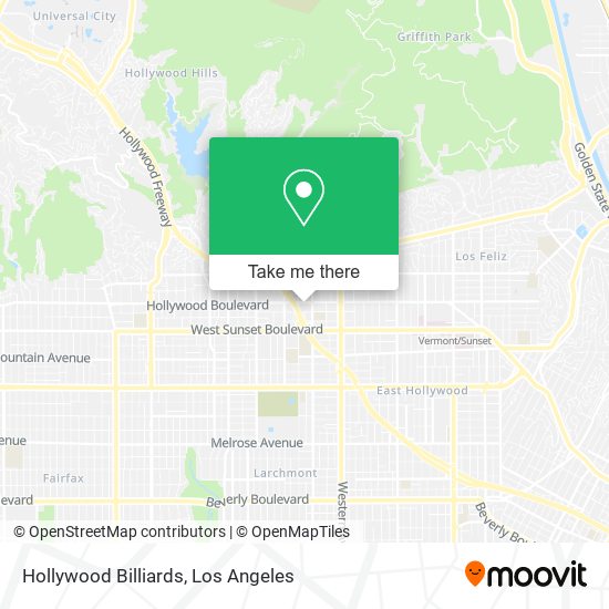 Mapa de Hollywood Billiards
