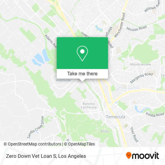 Mapa de Zero Down Vet Loan S