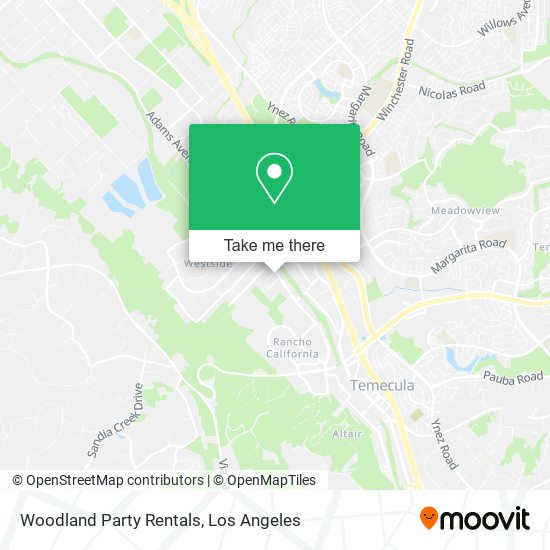 Woodland Party Rentals map