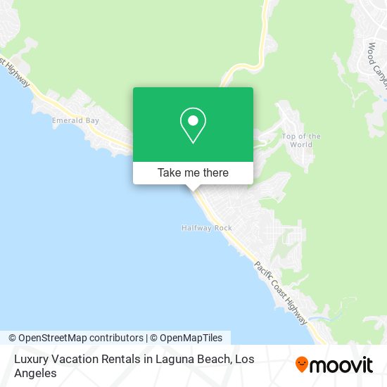 Mapa de Luxury Vacation Rentals in Laguna Beach