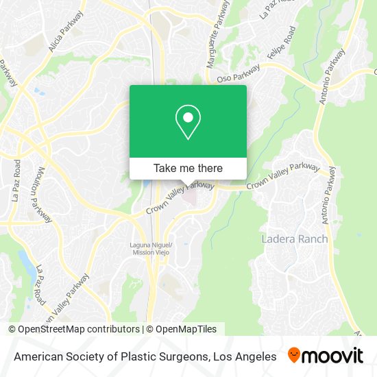 American Society of Plastic Surgeons map