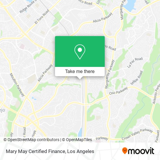 Mary May Certified Finance map