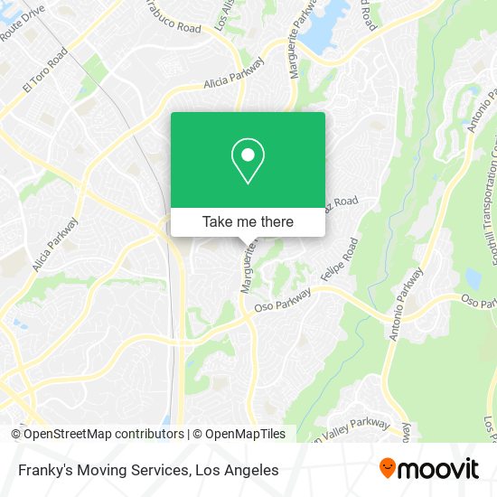 Franky's Moving Services map