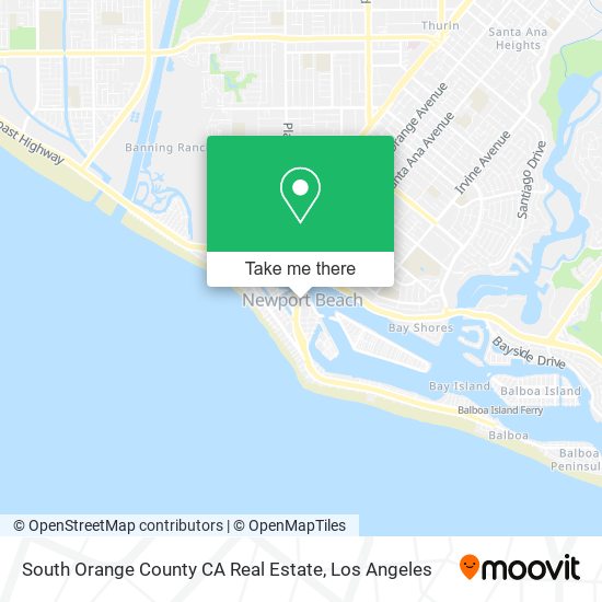 South Orange County CA Real Estate map