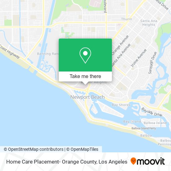 Mapa de Home Care Placement- Orange County