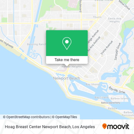 Mapa de Hoag Breast Center Newport Beach