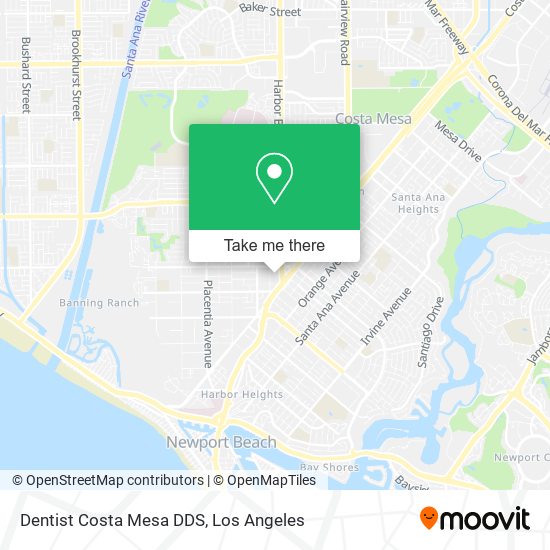 Dentist Costa Mesa DDS map