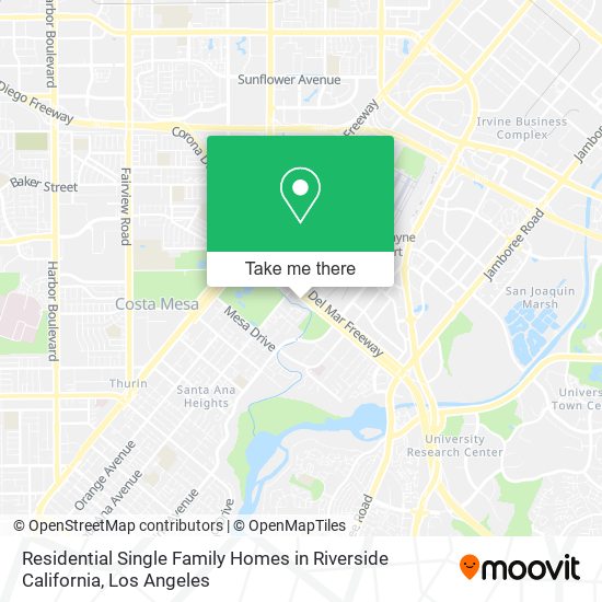 Mapa de Residential Single Family Homes in Riverside California