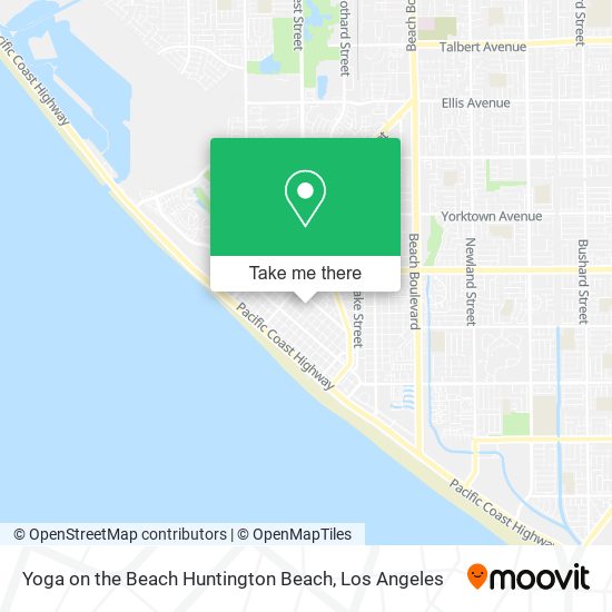 Mapa de Yoga on the Beach Huntington Beach