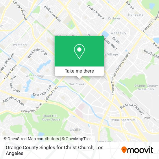 Orange County Singles for Christ Church map