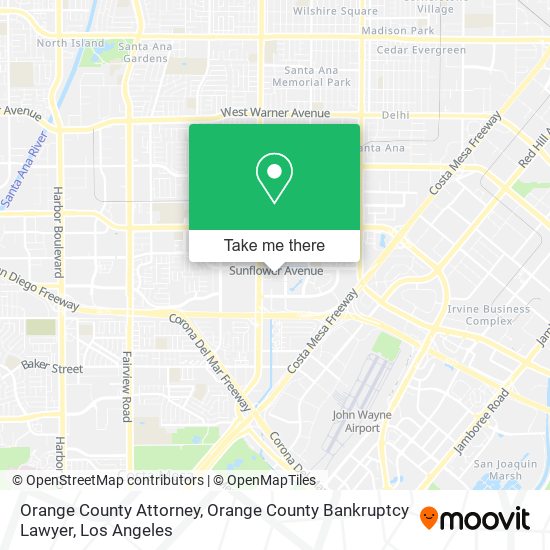 Mapa de Orange County Attorney, Orange County Bankruptcy Lawyer