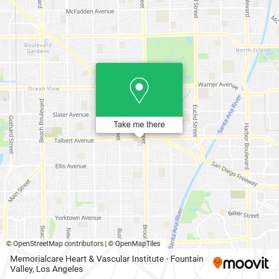 Mapa de Memorialcare Heart & Vascular Institute - Fountain Valley