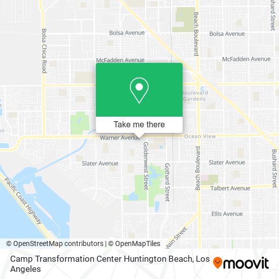 Camp Transformation Center Huntington Beach map