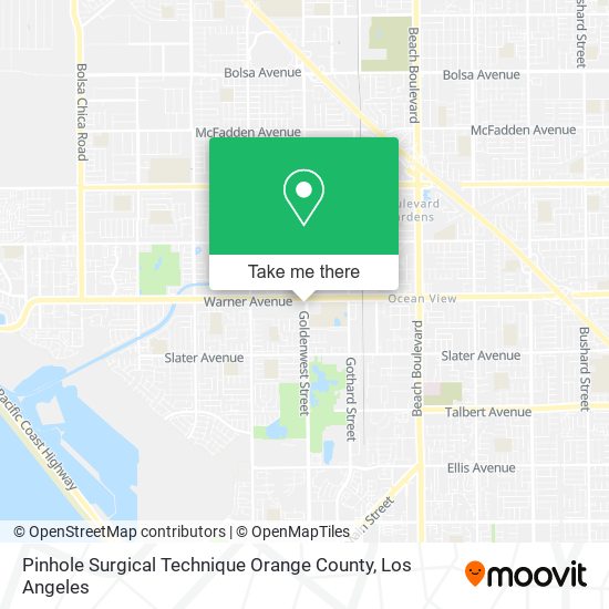 Mapa de Pinhole Surgical Technique Orange County