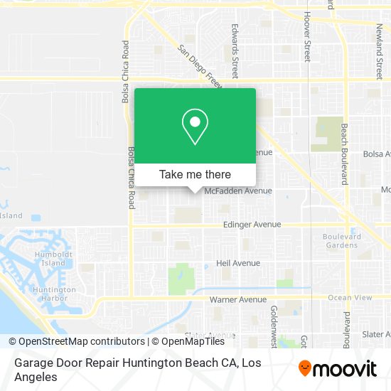 Garage Door Repair Huntington Beach CA map