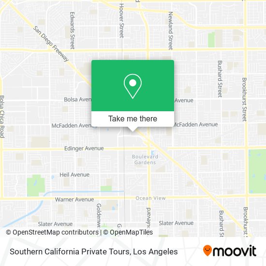 Southern California Private Tours map