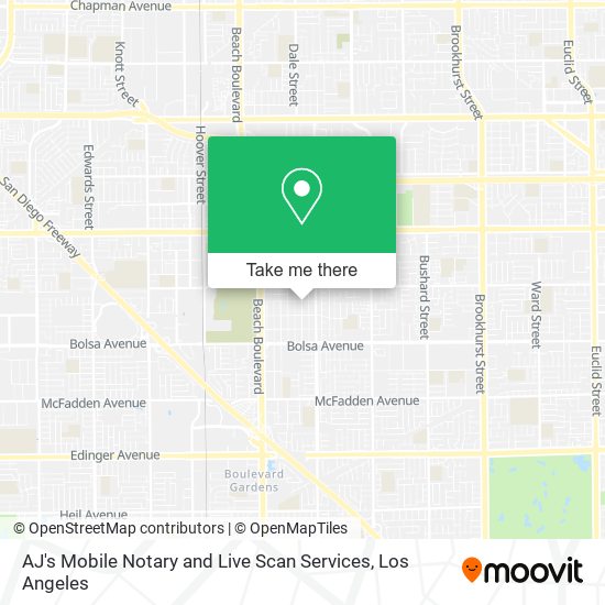 Mapa de AJ's Mobile Notary and Live Scan Services