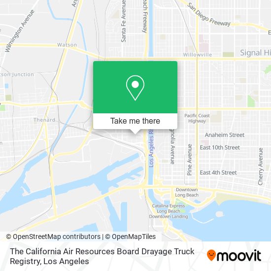 Mapa de The California Air Resources Board Drayage Truck Registry
