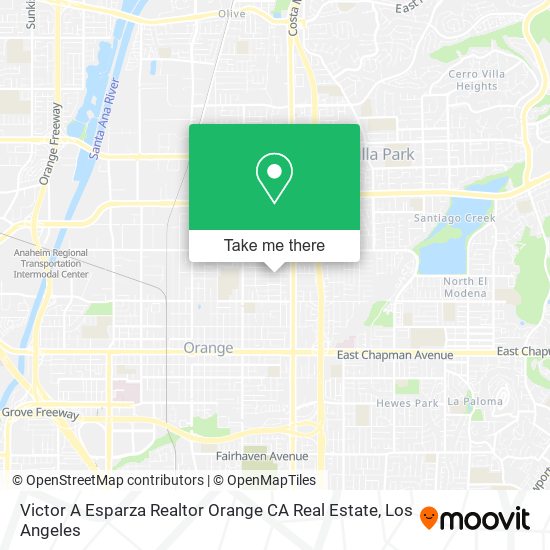 Victor A Esparza Realtor Orange CA Real Estate map