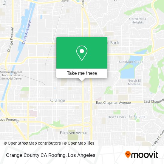 Mapa de Orange County CA Roofing