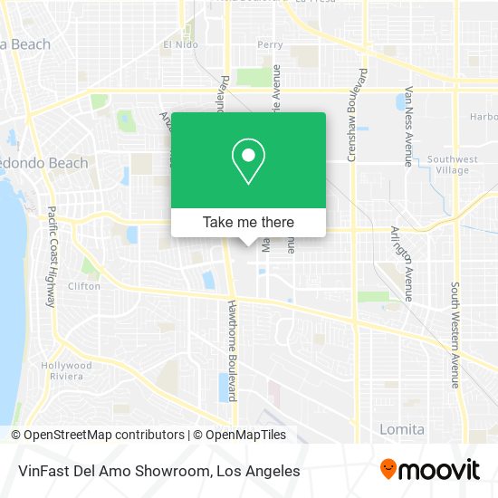 VinFast Del Amo Showroom map