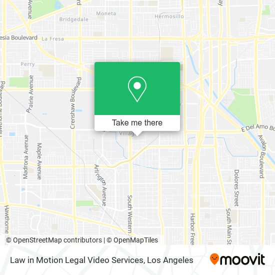 Mapa de Law in Motion Legal Video Services