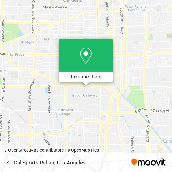 So Cal Sports Rehab map