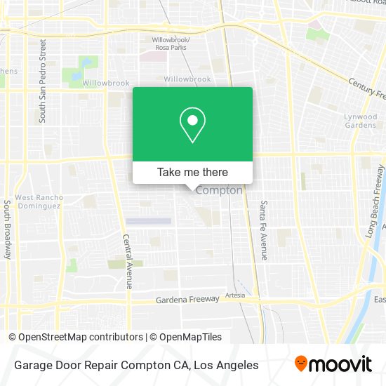 Garage Door Repair Compton CA map