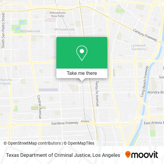 Mapa de Texas Department of Criminal Justice