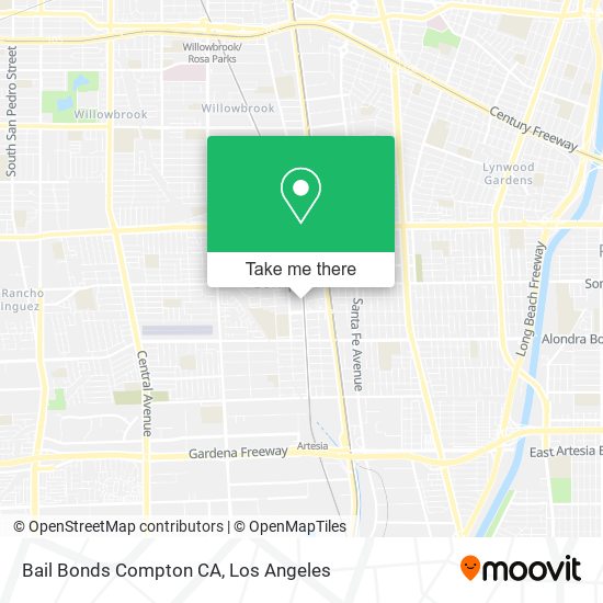 Mapa de Bail Bonds Compton CA