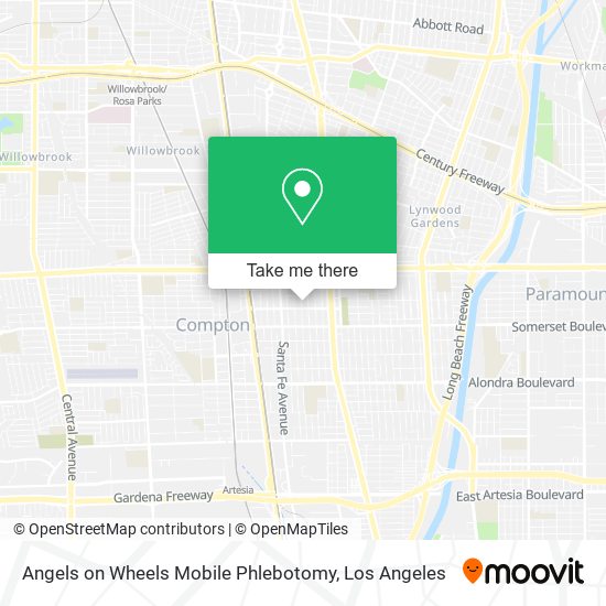 Angels on Wheels Mobile Phlebotomy map
