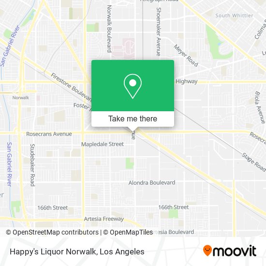 Mapa de Happy's Liquor Norwalk