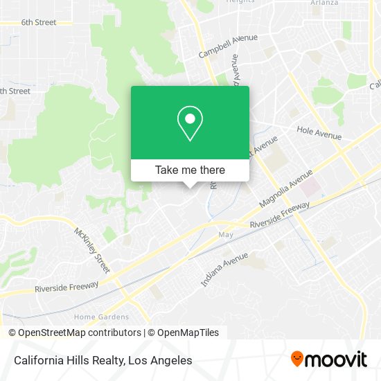 California Hills Realty map