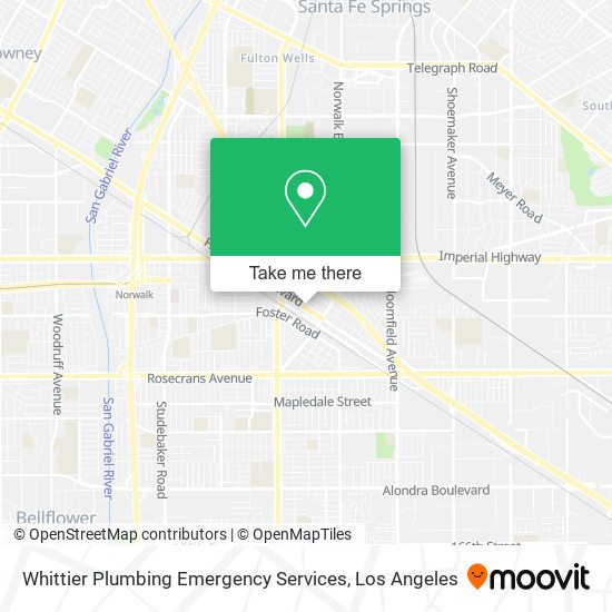 Whittier Plumbing Emergency Services map