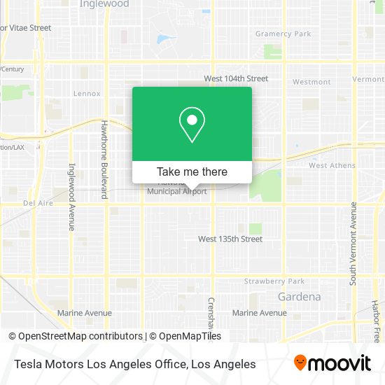 Mapa de Tesla Motors Los Angeles Office