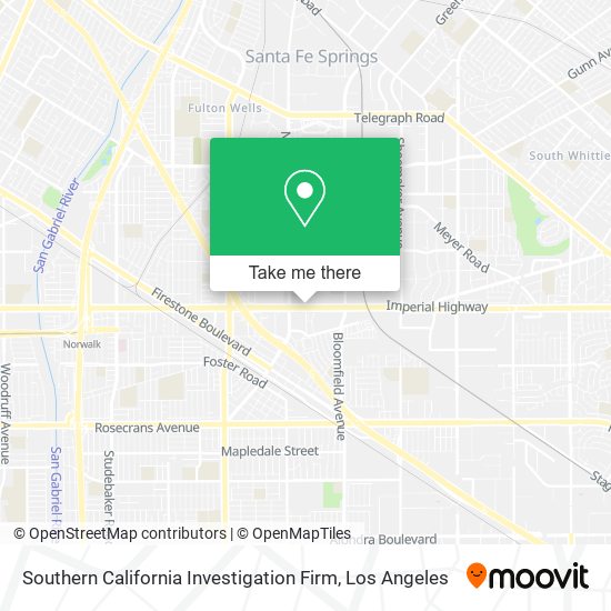 Mapa de Southern California Investigation Firm