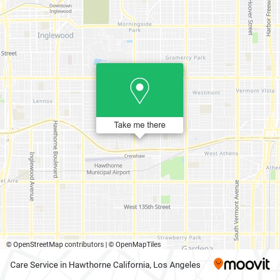 Care Service in Hawthorne California map