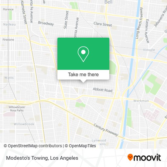 Mapa de Modesto's Towing