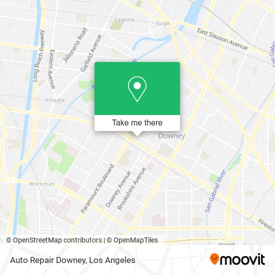 Mapa de Auto Repair Downey