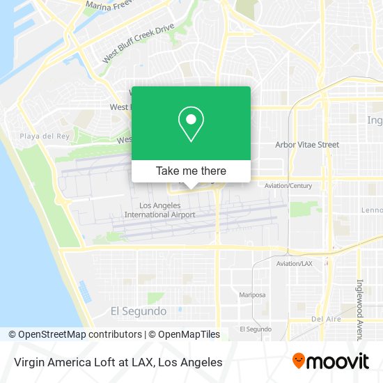 Virgin America Loft at LAX map